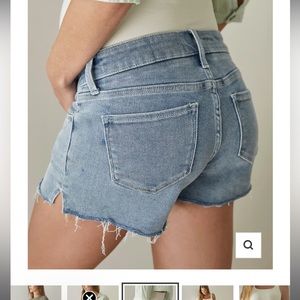 Postpartum belly support jean shorts